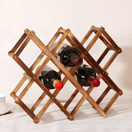 AdirHome Wood 6 Bottle Wooden Wine Rack